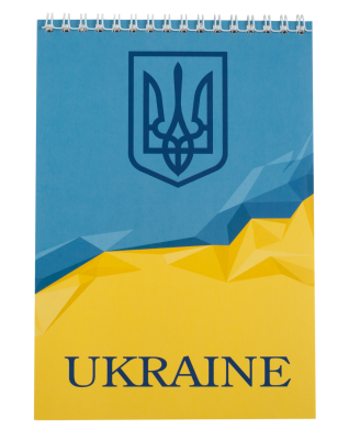 Блокнот на пружині зверху UKRAINE, А-5, 48арк., клітка, картонна обкладинка