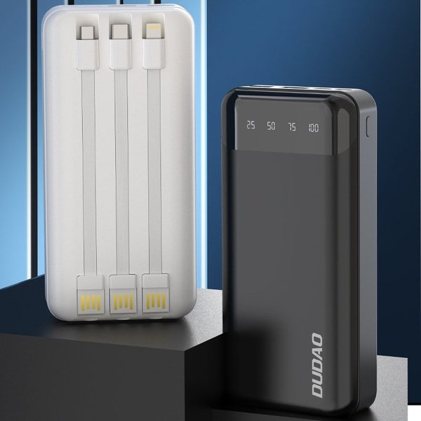 Портативное зарядное устройство Power Bank Dudao 20000mAh K6Pro Сables USB-C/microUSB/Lightning White