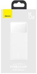 Портативное зарядное устройство Power Bank Baseus 10000mAh 15W Bipow 2xUSB/USB-C/microUSB White
