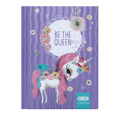 Блокнот BE THE QUEEN, А-6, 64л., кл., тв. обкл., мат. лам.+лак, гліт, лавандовий