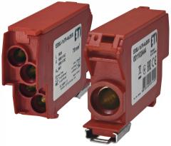 Блок розподільчий EDBJ-1x70-4x25/R (192A, 1000V AC/1500V DC, IN: 1x70, OUT: 4x25, червоний)