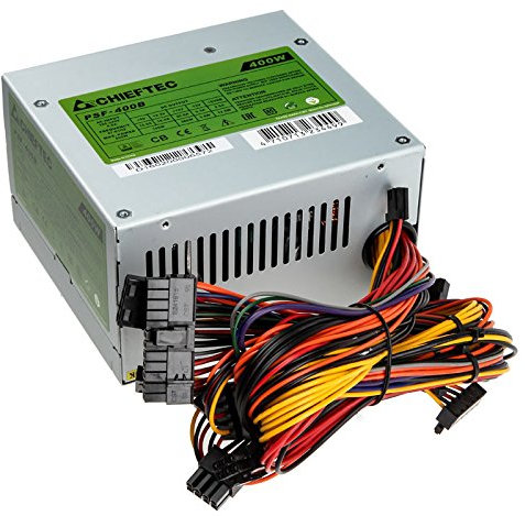 Блок питания CHIEFTEC Smart  (400W), >85%, 80мм, 1xMB 24pin(20+4), 1xCPU 8pin(4+4), 3xMolex, 4xSATA, 1xPCIe 6pin, Bulk