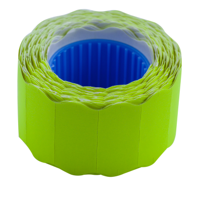 Цінники 26х 12 мм, 500 шт, 6 м, фігурні, зовнішня намотування, жовті