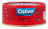 Консерви Calvo Тунець у томатному соусі 160г жерстяна банка з ключем. Склад: риба тунець, соус томатний, ароматизатор. Калорійність в 100г продукту: 759 ккал. Харчова (поживна) цінність у 100г продукт