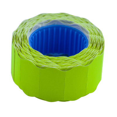 Цінники 22х 12 мм, 500 шт, 6 м, фігурні, зовнішня намотування, жовті