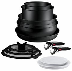 Набір посуду Tefal Ingenio Excellence+, 13 предметів, алюміній, нержавіюча сталь, бакеліт, чорний