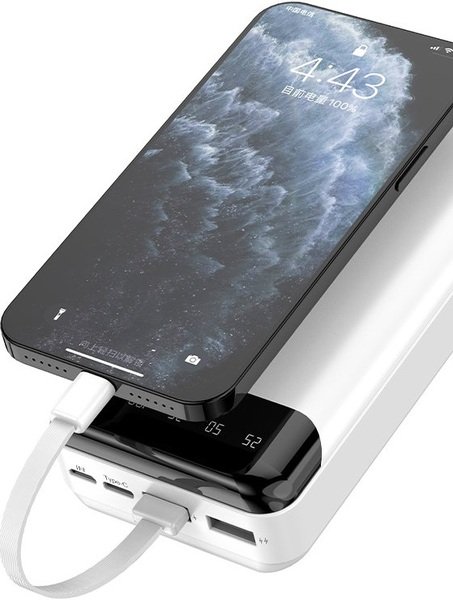 Портативное зарядное устройство Power Bank Dudao 20000mAh K6Pro Сables USB-C/microUSB/Lightning Black