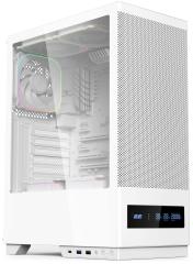 Корпус 2E GAMING  Iconic DS V8202W без БЖ, 1xUSB3.0, 1х USB 2.0, 1xUSB Type-C, 3x120мм ARGB, VGA 330мм, LCS ready, контролер з пультом, дисплей,  TG Side Panel, ATX, білий