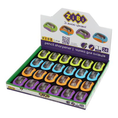 Чинка CAR з контейнером, 1 отв., пластик. корпус, асорті, KIDS Line