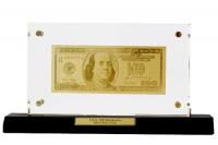Купюра із золотим напиленням "US DOLLAR 100"