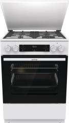 Плита Gorenje комбінована, 71л, 60x60см, дисплей, чавун,з кришкою, програматор IconLed, білий