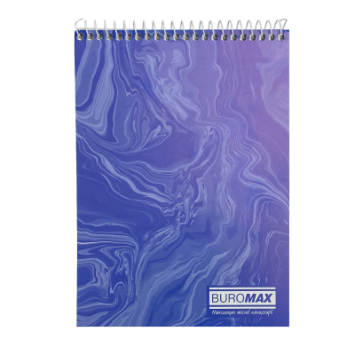 Блокнот на пр.зверху, А5, 48 арк, MARBLE, JOBMAX, клітка, картон.обкл.