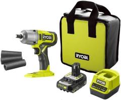 Гайковерт ударний акумуляторний Ryobi ONE+ RIW18-1C20SA3 18В АКБ 1х2А·год 800Нм 2600об/хв 1/2" 3 швидкості 1.7кг сумка