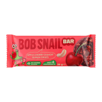Батончик фруктово-ягідно-горіховий Bob Snail Яблуко-вишня-кеш'ю-кріспи кіноа 35г. Склад: яблуко 54.4%, вишня 13.6%, горіхи кеш'ю 22%, горіхи кеш'ю смажені 8%, кріспи кіноа 2%. Без ГМО. Енергетична цін