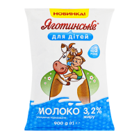 Яготинське для дiтей Молоко ультрапастеризоване для дітей від 3-х років 3.2% 900г. Склад: молоко коров`яче нормалізоване. Без ГМО. Енергетична цінність продукту: 246кДж/100г, 59ккал/100г. Поживна (хар