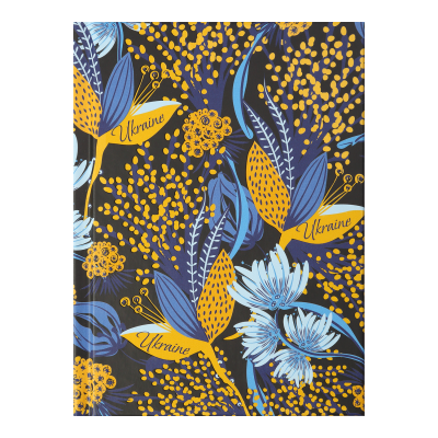 Записна книжка FLORA, А6, 64 арк., клітинка, тверда обкладинка, мат. ламінація+лак, чорний