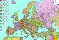 Карта Європи, політична М1: 3 850 000, 160х110, рос., ламінована / планки