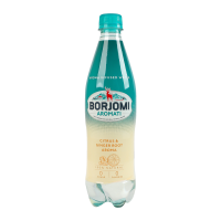 Напій безалкогольний Borjomi Aromati сильногазований з ароматом цитрусових та кореню імбиру 500мл. Склад: вода питна природна з джерел Боржомської ущелини 79.9%, природна мінеральна вода "Боржомі" 20%, 12 шт.