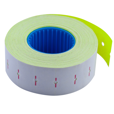 Цінники 22х 12 мм, 1000 шт, 12 м, прямокутні, внутр.намотка, жовті