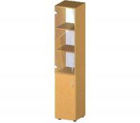 Пенал високий з щитовими дверима в нижній частині і скляними у верхній частині 35x34, 7x182, 5 см.