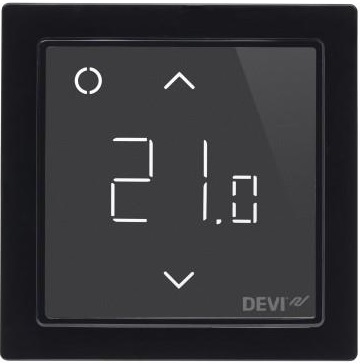 Терморегулятор Devi Devireg Smart 5...45 °C для теплої підлоги електронний Wi-Fi вбудований дротовий датчик 16A 230В чорний