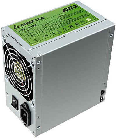 Блок питания CHIEFTEC Smart  (400W), >85%, 80мм, 1xMB 24pin(20+4), 1xCPU 8pin(4+4), 3xMolex, 4xSATA, 1xPCIe 6pin, Bulk