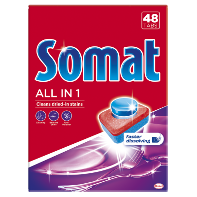 Таблетки для посудомийних машин SOMAT All in one 48 шт/уп