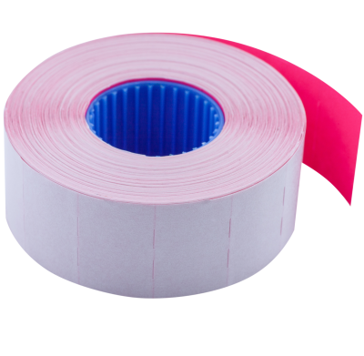 Цінник 26*16мм (1000шт, 16м), прямокутний, внутрішня намотка, малиновий