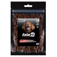 Ласощі AnimAll Platinum Соломка міні з яловичиною для собак 100г. Під час виготовлення ласощів AnimAll PLATINUM використовується спеціальна технологія сушіння, яка зберігає всі необхідні вітаміни та м