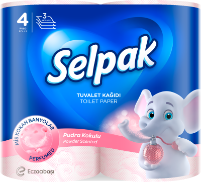 Папір туал. целюлоз. Perfumed,аромат "Пудра" "Selpak" , по 4 рул., 3-х шар.