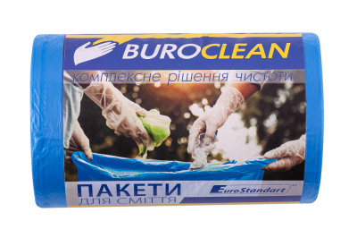 Пакети для мусора 35л/100 шт, сині, 500х600мм, 8мкм BuroClean EuroStandart