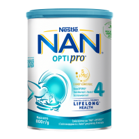 Суміш молочна NAN Optipro 4 суха для дітей від 18-ти місяців 800г. Енергетична цінність продукту: 2022кДж/100г, 483ккал/100г. Поживна (харчова) цінність продукту: білки - 7.3г/100г, жири - 21.5г/100г,