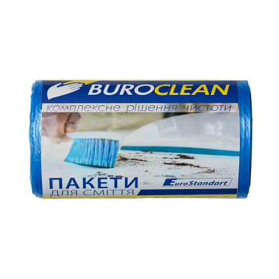 Пакети для сміття 35л50шт, 500*600мм, блакитні, 10мкм ПНТ (HDPE), BUROCLEAN EuroStandart