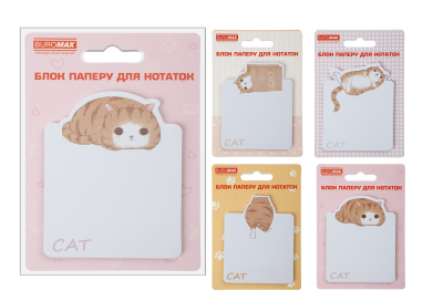 Блок для нотаток  LAZY CAT, з кл.шаром, 70х94 мм, 30 арк