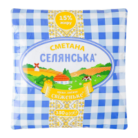 Сметана Селянська 15% 350г