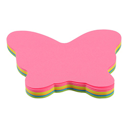 Блок для нотаток BUTTERFLY, 50 арк., асорті, неон