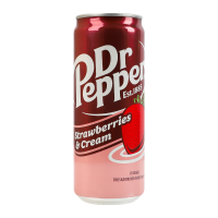 Dr Pepper Напій безалкогольний зі смаком полуниця з вершками сильногазований 0.33л. Склад: вода, цукор, вуглекислий газ (E290), барвник: аміачна карамель (E150d), ароматизатори, фосфорна кислота (E338