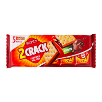 Печиво Roshen 2 Crack затяжне з шоколадною начинкою 190г. Склад: борошно пшеничне, жири рослинні (негідрогенізовані олії: пальмова, пальмоядрова, ши), цукор, молоко сухе незбиране, патока, крохмаль пш