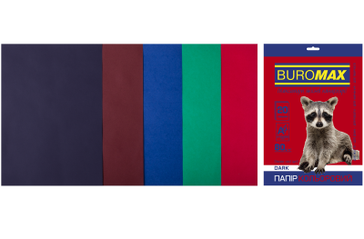 Набір кольорового паперу DARK, 5 кол., 20 арк., А4, 80 г/м²