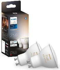 Лампа умная Philips Hue GU10, 5W(50Вт), 2200K-6500K, Tunable white, ZigBee, Bluetooth, диммирование, 2шт