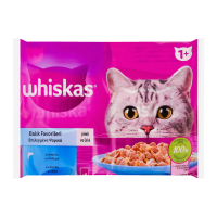 Набір кормів консервованих Whiskas з тунцем, з лососем в желе для дорослих котів 4*85г/уп. Склад: 3 лососем: м`ясо та продукти тваринного походження (33%), риба та рибні субпродукти (включаючи 4% лосо