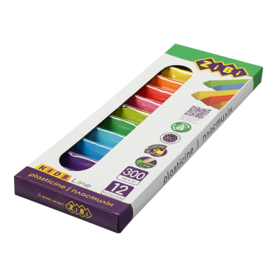 Пластилін 12 кольорів, 300 г, KIDS Line