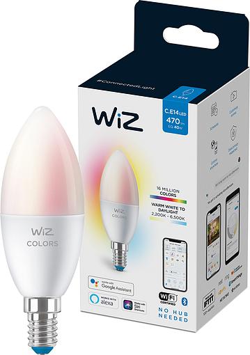 Розумна лампа WiZ E14 4.9W (40W 806Lm) C37 2200-6500K RGB Wi-Fi