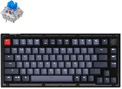 Клавиатура Keychron V1 84 Key QMK Gateron G PRO Blue Hot-Swap RGB Knob Frosted Black