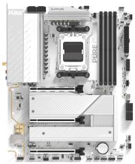 Материнcька плата SAPPHIRE PURE B850A WIFI7 sAM5 B850 4xDDR5 M.2 HDMI DP Wi-Fi BT ATX білий