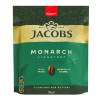 Jacobs КаваMonarch розчинна сублімована 50г. Склад: 100% сублімований екстракт натуральної кави. Місце походження сировини: Німеччина. Рекомендовані способи застосування/вживання: для приготування роз