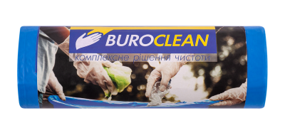 Пакети для мусора 120л/10 шт, міцні, сині 700х1050мм, 22мкм BuroClean EuroStandart
