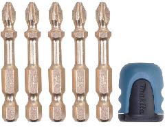 Насадка магнитная Makita B-42488 Mag booster с набором бит PH2 (5 шт.)