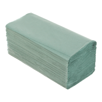 Рушники паперові макулатурні V-подібні.,200шт., зелені BUROCLEAN .