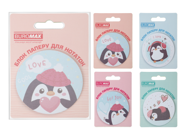 Блок для нотаток PENGUIN, з кл.шаром, діам. 70 мм, 30 арк